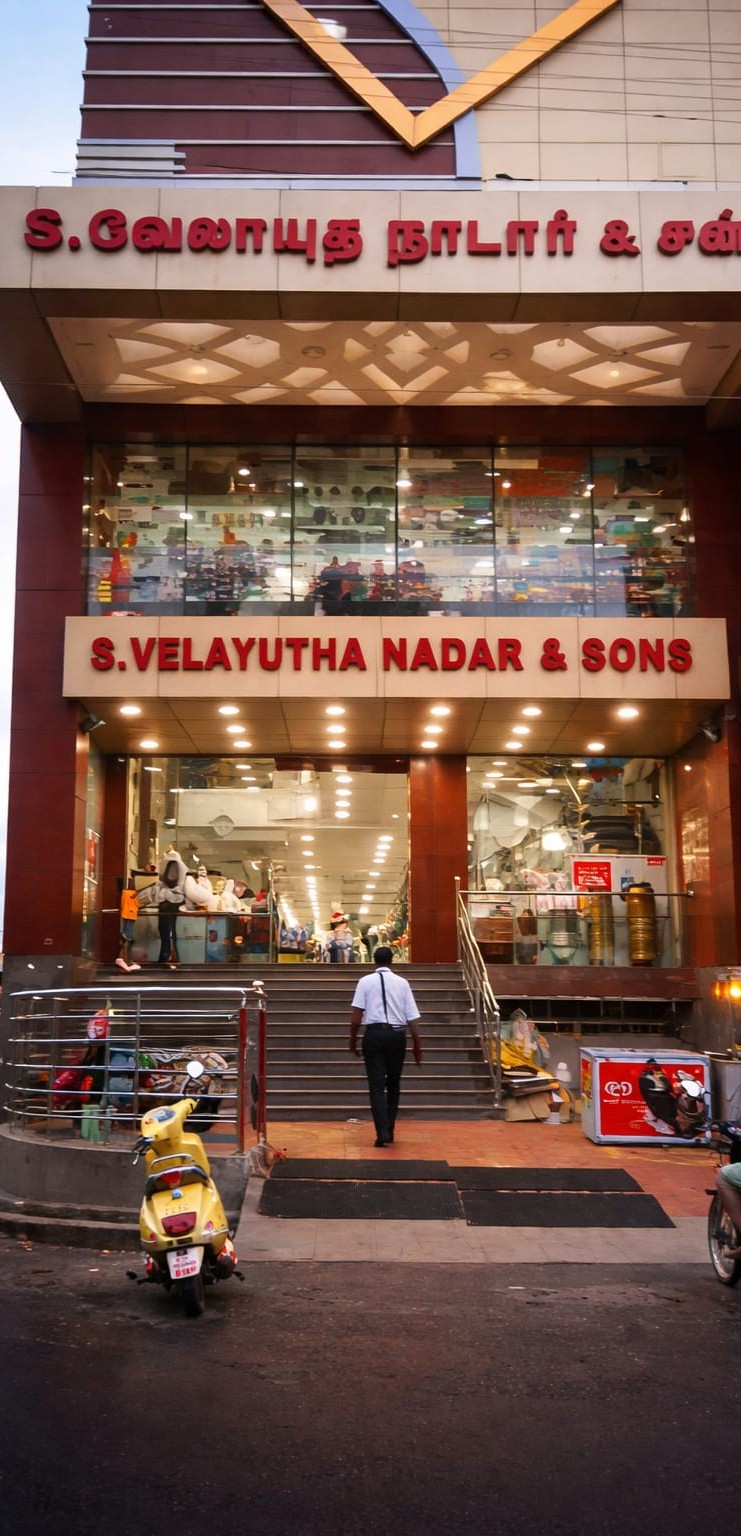 S.Velayutha Nadar and Sons store front Surandai appliances shop
